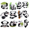 Lucu Kartun Panda 7C Besi Pada Patch Bordir Untuk Pakaian Jaket